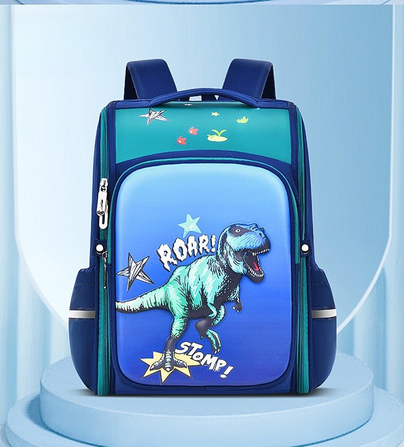 Ergonomisk 3D dinosaur rygsæk skoletaske til drenge (40cm x 30cm x 16cm) - Lilla Villa