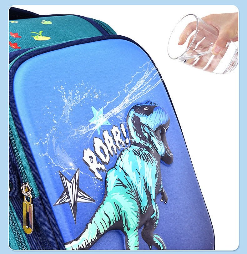 Ergonomisk 3D dinosaur rygsæk skoletaske til drenge (40cm x 30cm x 16cm) - Lilla Villa