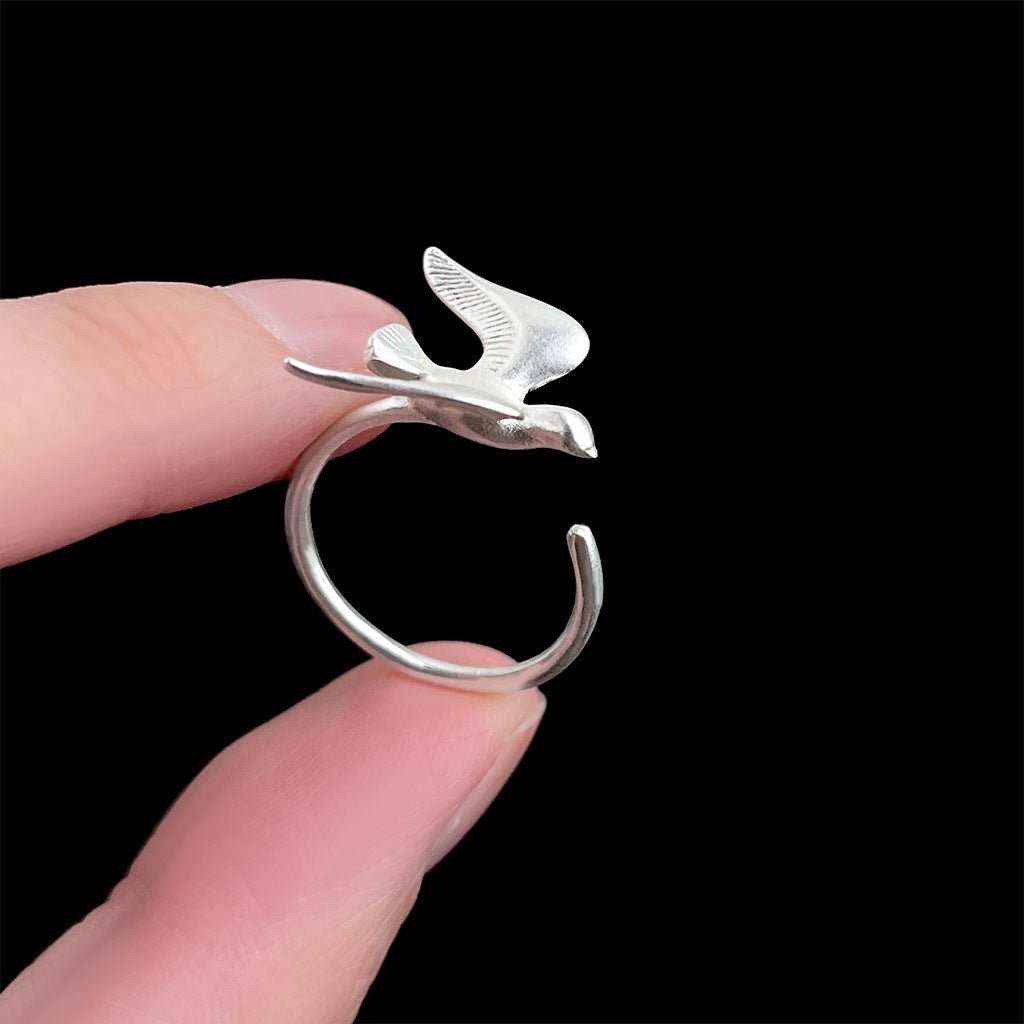 Flyvende Svale Ring – Justerbar & Forgyldt med S925 Sterling Sølv - Lilla Villa