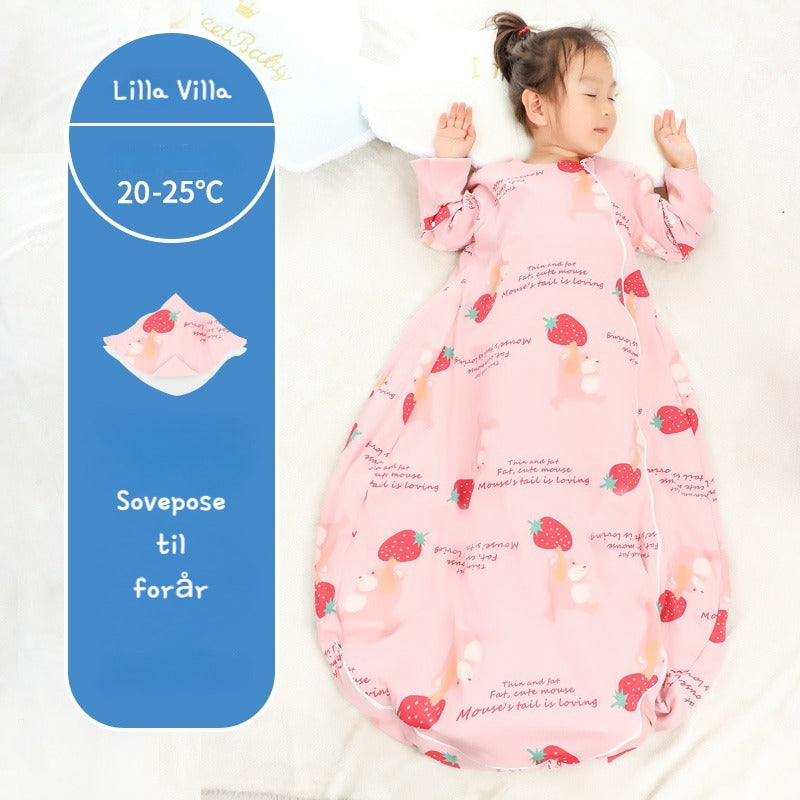 Baby sovepose til forår med aftagelige ærmer-jordbær