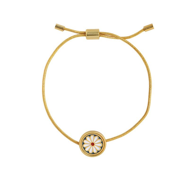 Fransk 18k guldbelagt vintage tusindfryd armbånd - Lilla Villa