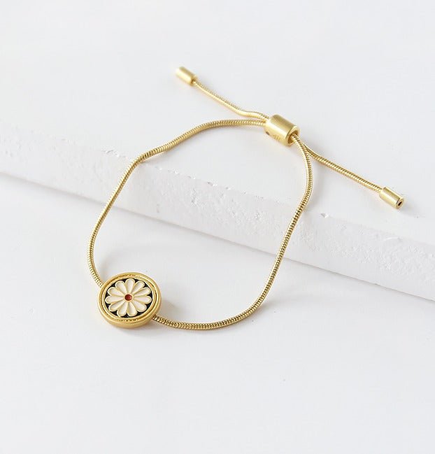 Fransk 18k guldbelagt vintage tusindfryd armbånd - Lilla Villa