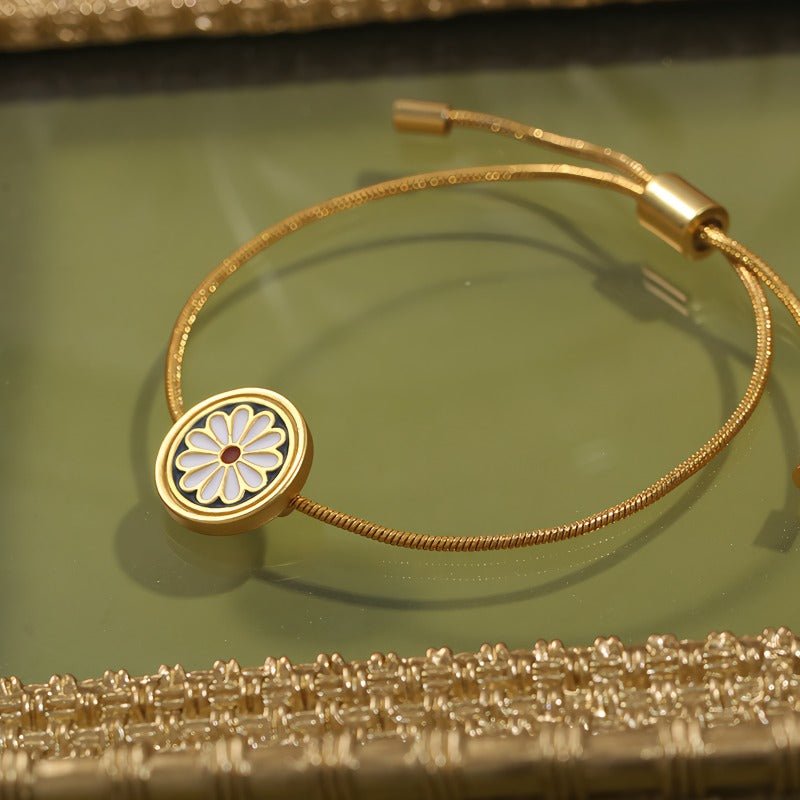 Fransk 18k guldbelagt vintage tusindfryd armbånd - Lilla Villa