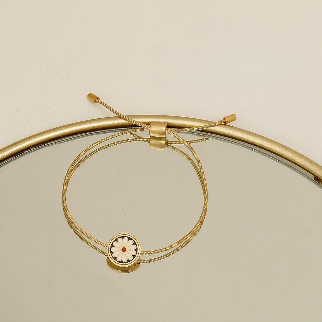 Fransk 18k guldbelagt vintage tusindfryd armbånd - Lilla Villa