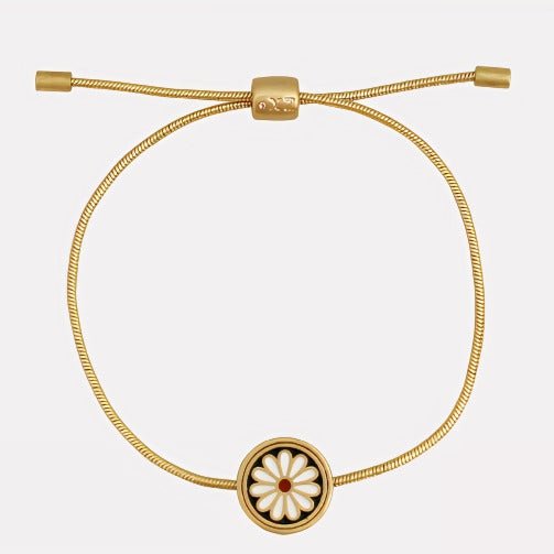 Fransk 18k guldbelagt vintage tusindfryd armbånd - Lilla Villa