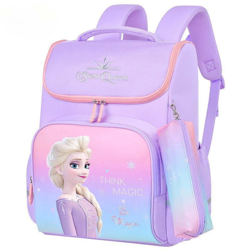 Frost skoletaske/rygsæk med Elsa motiv og penalhus(38cm x 30cm x 20cm) - Lilla Villa