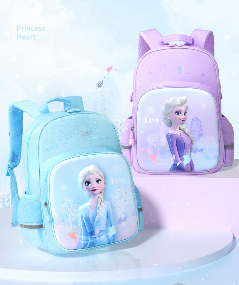 Frozen Elsa lyseblå 3D skoletaske børnerygsæk til piger(40cm x 28cm x 17cm) - Lilla Villa