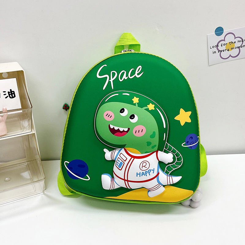 Grøn space dinosaur børnetaske(30 cm x 25 cm x 7 cm) - Lilla Villa