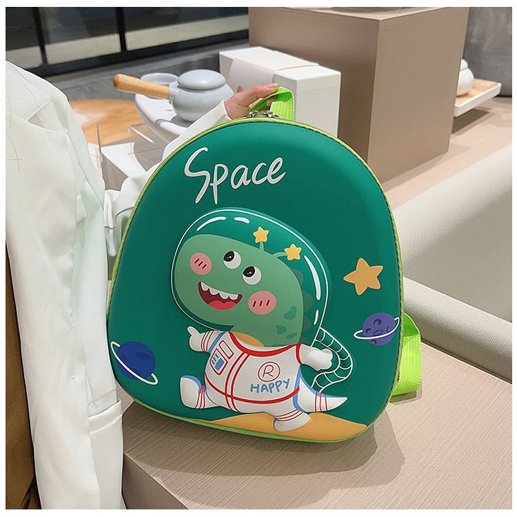 Grøn space dinosaur børnetaske(30 cm x 25 cm x 7 cm) - Lilla Villa