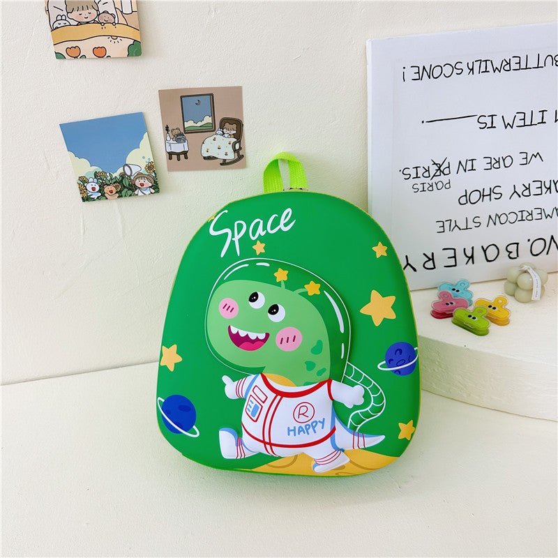 Grøn space dinosaur børnetaske(30 cm x 25 cm x 7 cm) - Lilla Villa