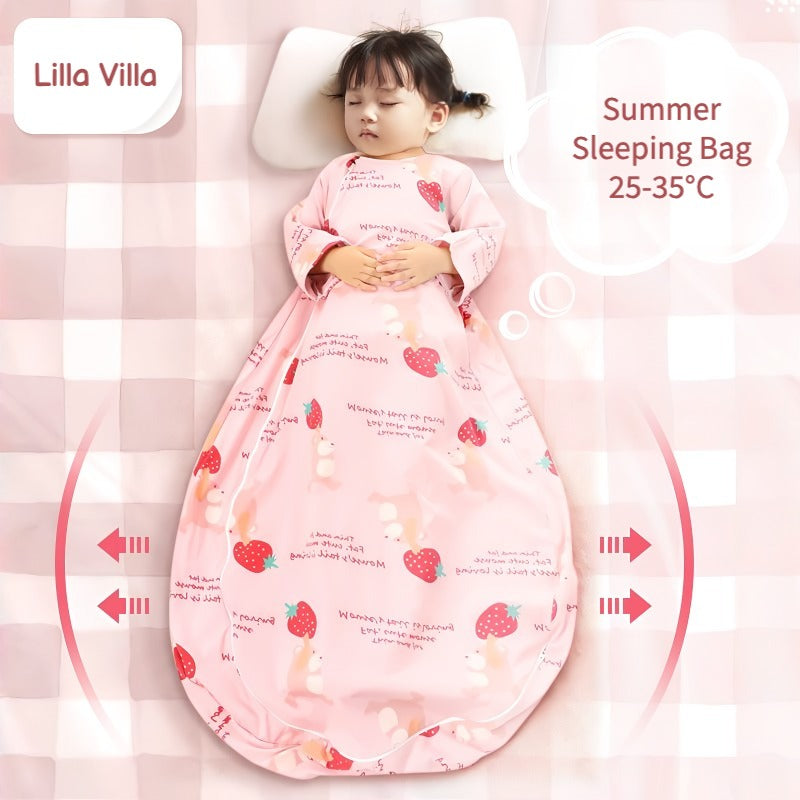 Tyngde sovepose til 25-35°C til baby/børn(Str.:9mdr.-6år)-jordbær
