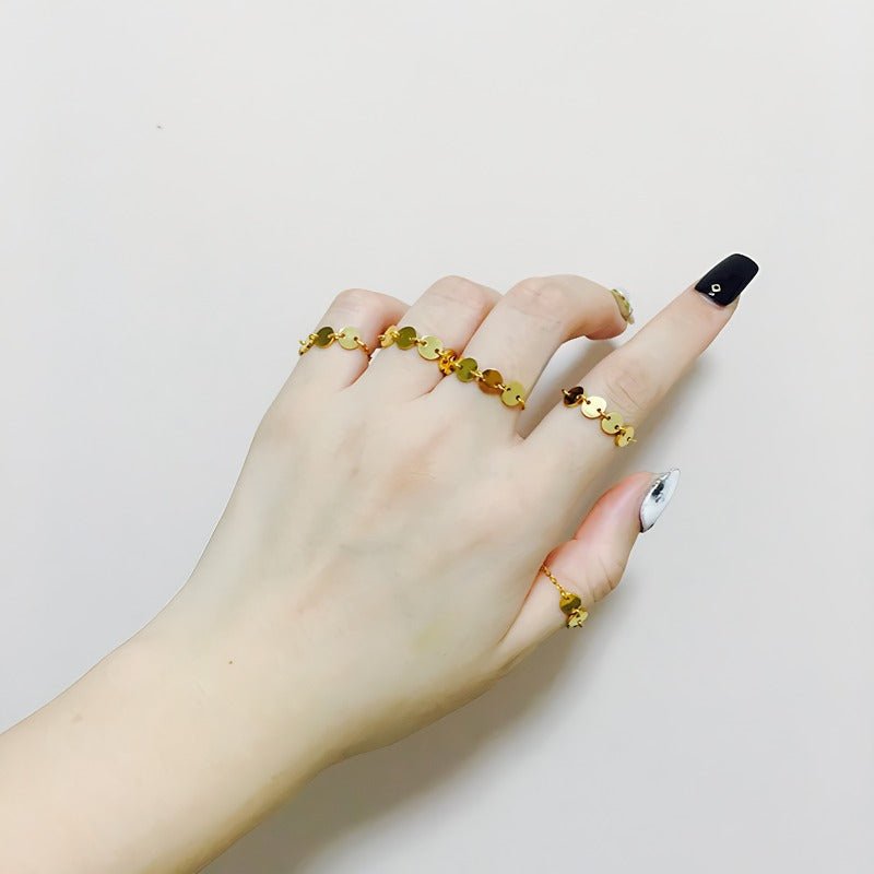 Justerbar 316L Rustfrit Stål Ring med Cirkulært Design(Sælges enkeltvis)– Minimalistisk & Elegant - Lilla Villa