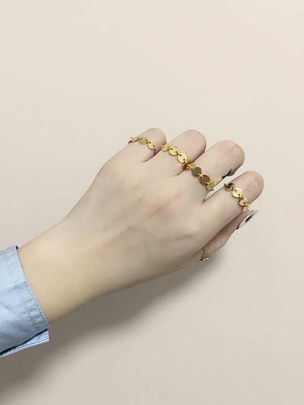 Justerbar 316L Rustfrit Stål Ring med Cirkulært Design(Sælges enkeltvis)– Minimalistisk & Elegant - Lilla Villa