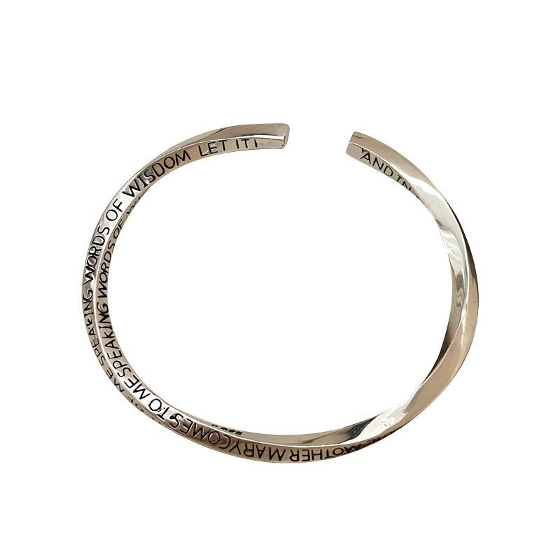 Justerbart minimalistisk 925S sølv armbånd med teksten 'Let It Be' - Lilla Villa