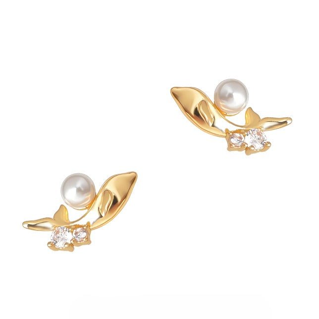 Lille Hval Øreringe – 14K Forgyldt Design & 925 Sølv Nål - Lilla Villa