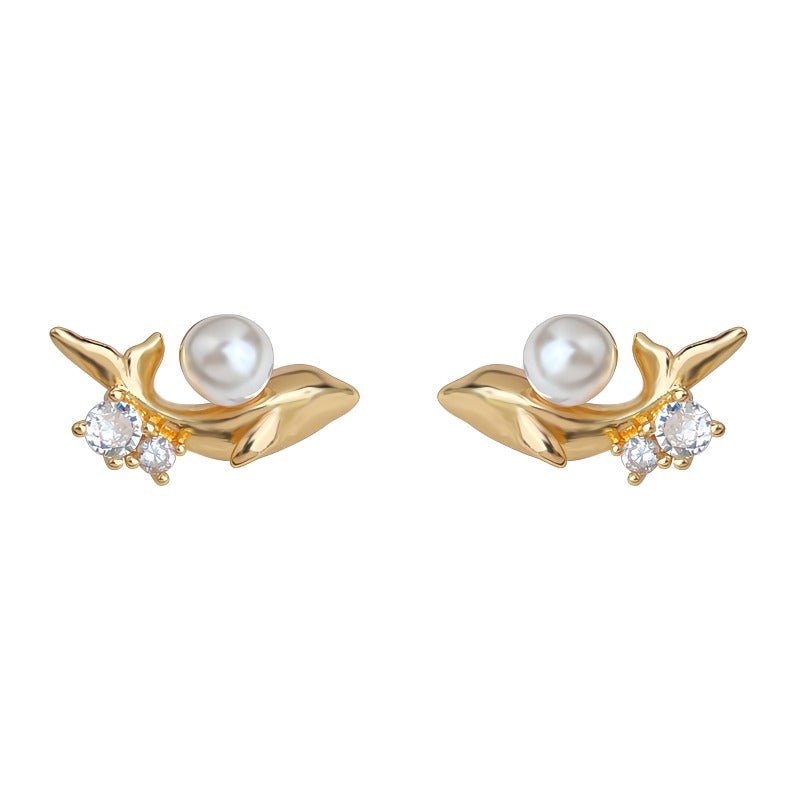 Lille Hval Øreringe – 14K Forgyldt Design & 925 Sølv Nål - Lilla Villa