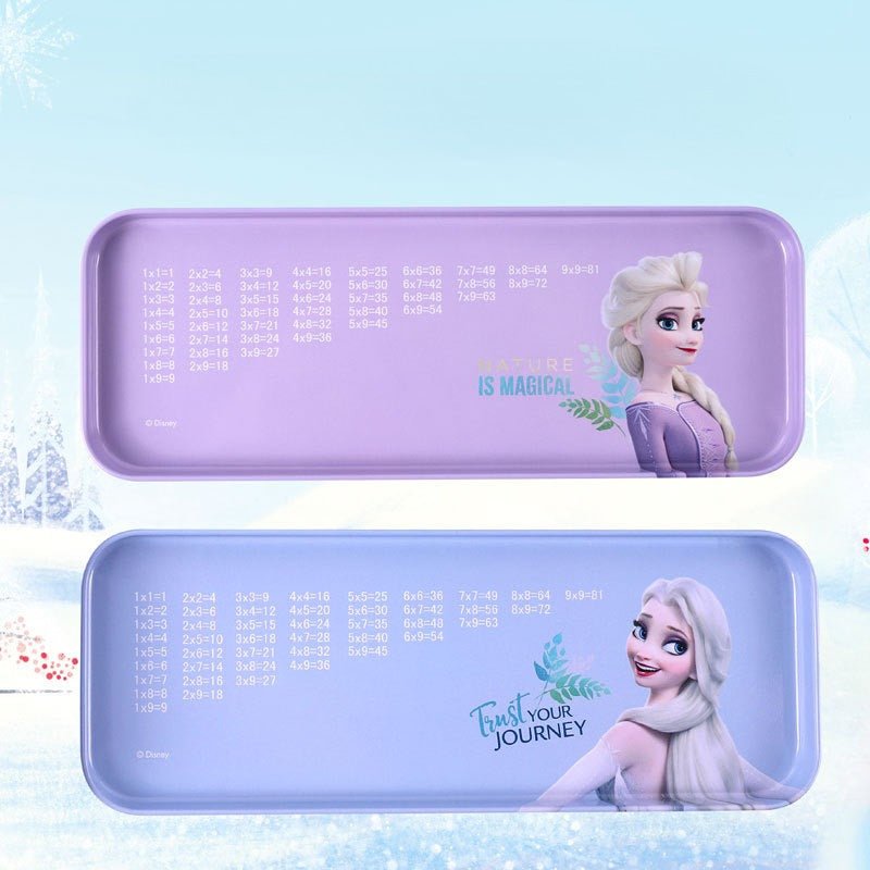 Lys blå Frozen penalhus med Elsa motiv og matematik - tabel - 2 Lag - Lilla Villa