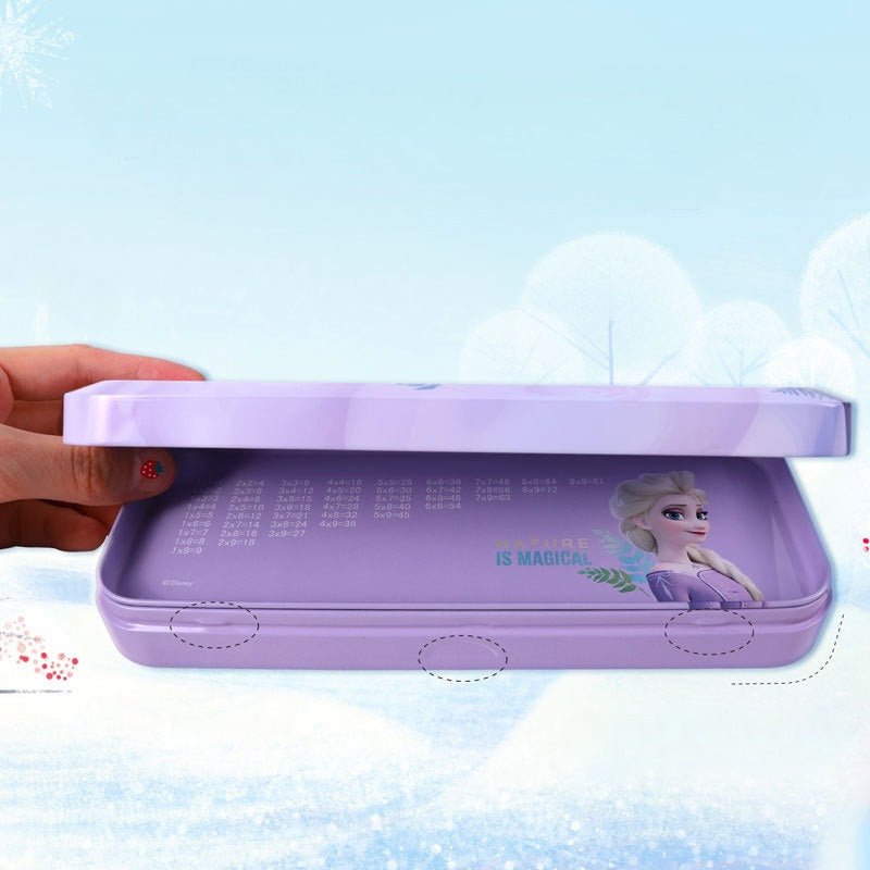 Lys lilla Frozen penalhus med Elsa motiv og matematik - tabel - 2 Lag - Lilla Villa