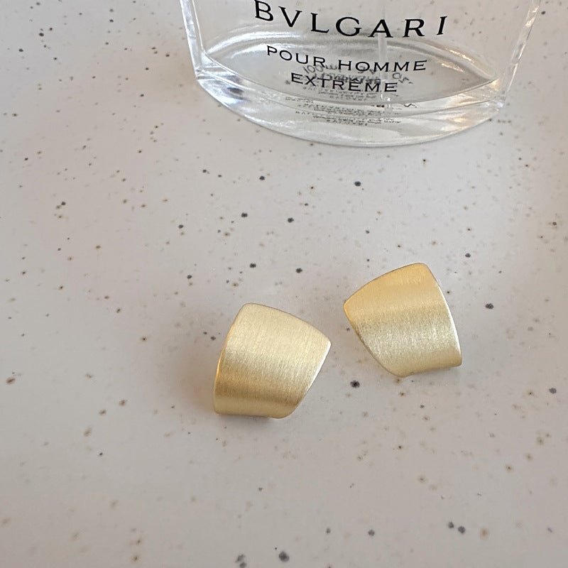 Mat Forgyldte Geometriske Øreringe – 14K Forgyldt & S925 Sølvnål - Lilla Villa