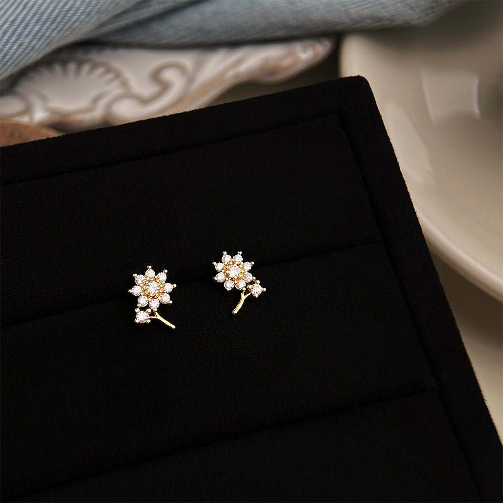 Mini Blomster Øreringe – 14K Forgyldt Design med S925 Sølvnål - Lilla Villa