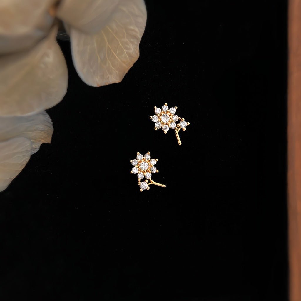 Mini Blomster Øreringe – 14K Forgyldt Design med S925 Sølvnål - Lilla Villa