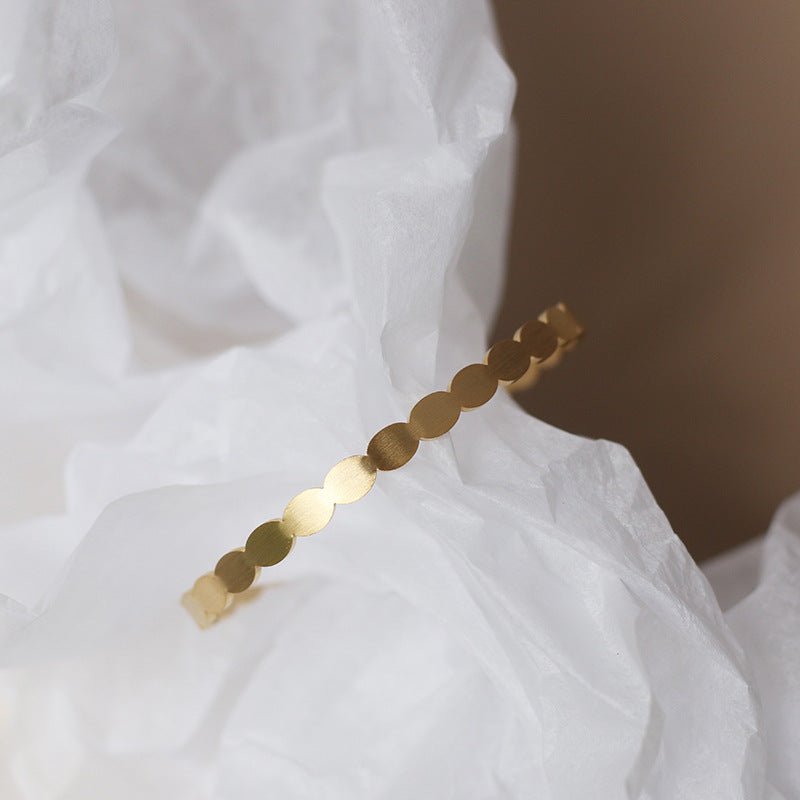 Minimalistisk Elegant 18K Forgyldt 316L Rustfrit Stål Åben Armring/armbånd – Justerbar Design - Lilla Villa