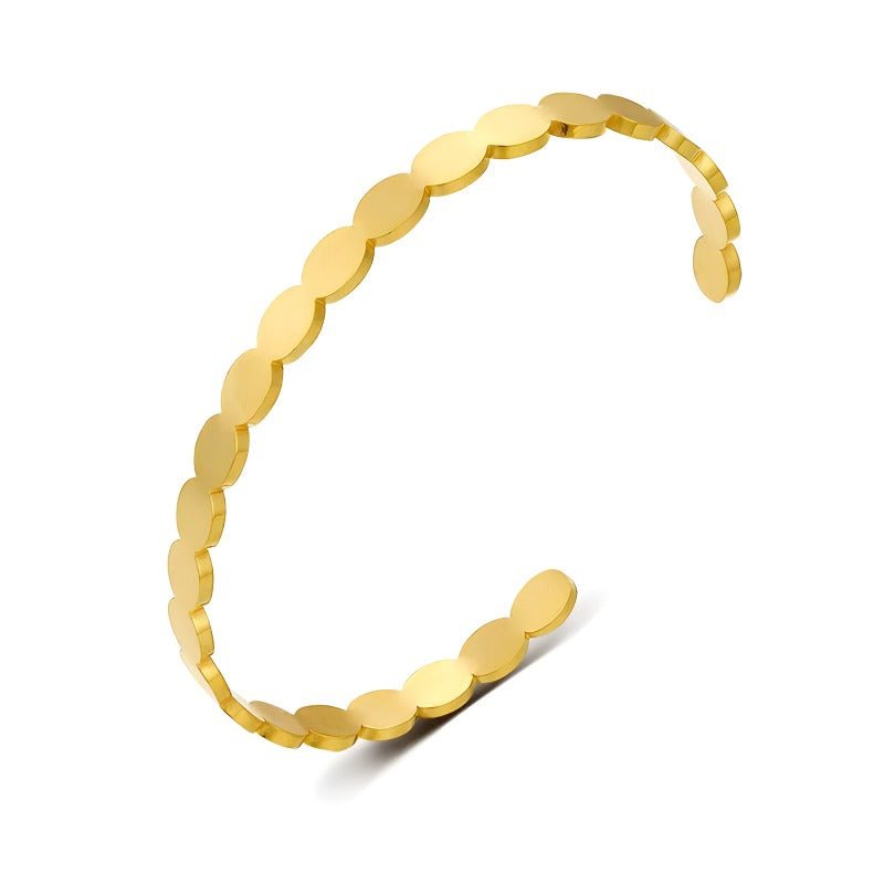 Minimalistisk Elegant 18K Forgyldt 316L Rustfrit Stål Åben Armring/armbånd – Justerbar Design - Lilla Villa