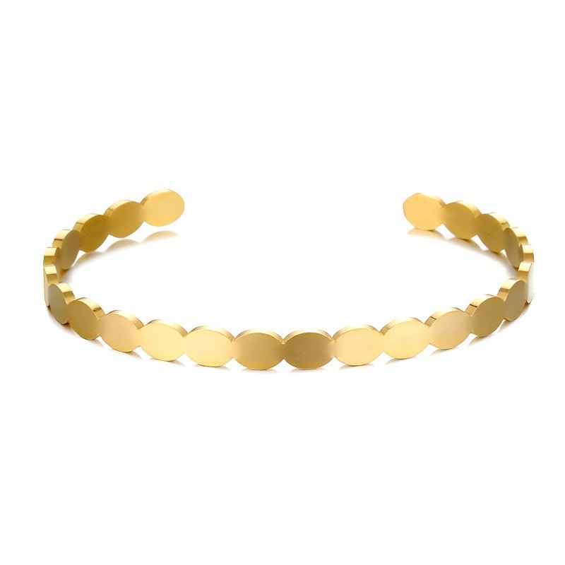 Minimalistisk Elegant 18K Forgyldt 316L Rustfrit Stål Åben Armring/armbånd – Justerbar Design - Lilla Villa