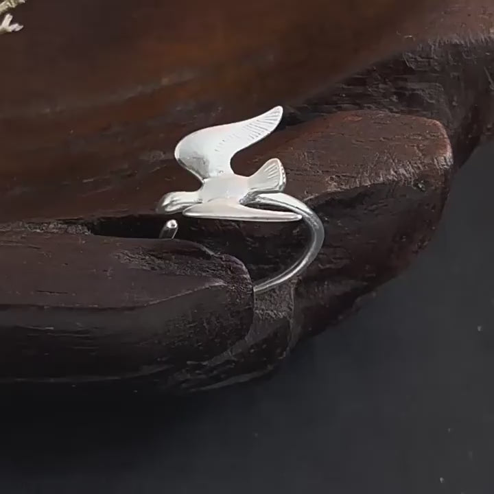 Flyvende Svale Ring – Justerbar & Forgyldt med S925 Sterling Sølv
