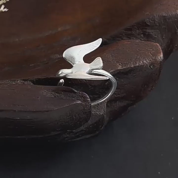 Flyvende Svale Ring – Justerbar & Forgyldt med S925 Sterling Sølv