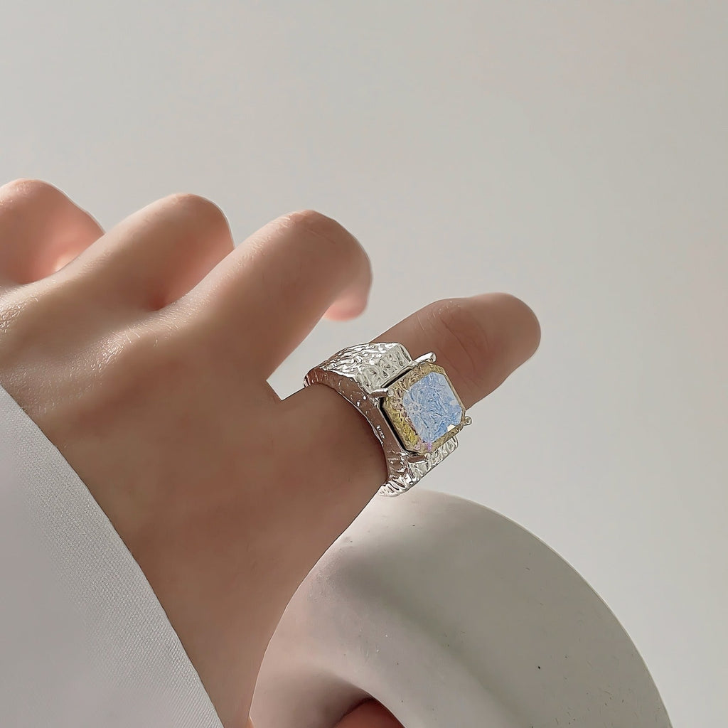 S925 sølv hofstil vintage mode åben ring - Lilla Villa