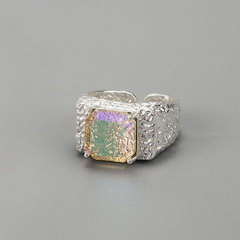 S925 sølv hofstil vintage mode åben ring - Lilla Villa