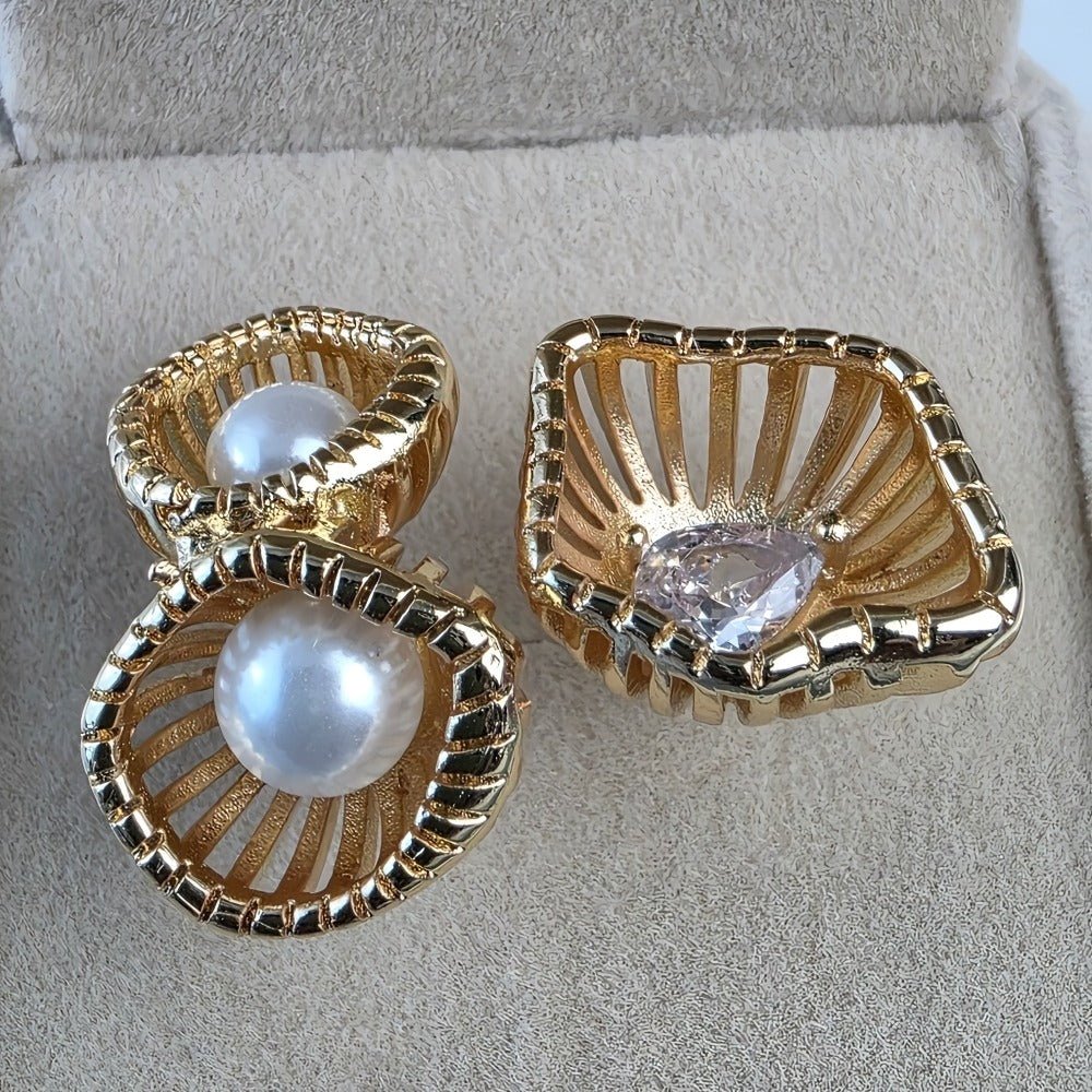 S925 Sterlingsølv Blomsterformet Justerbar Ring Belagt med 14K Guld - Lilla Villa