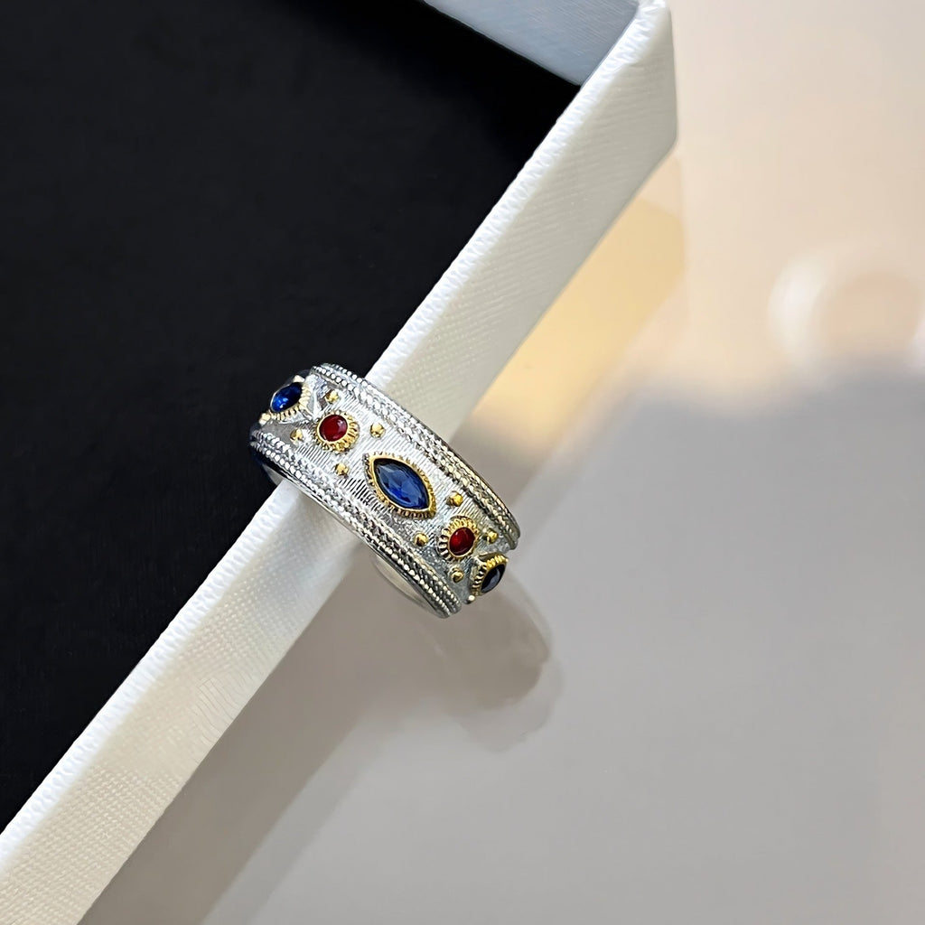 S925 Sterlingsølv justerbar Åben Ring – Vintage Italiensk Design - Lilla Villa