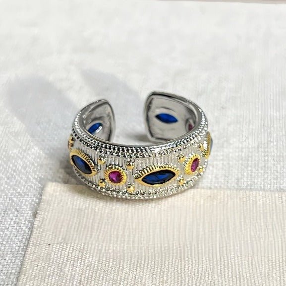 S925 Sterlingsølv justerbar Åben Ring – Vintage Italiensk Design - Lilla Villa