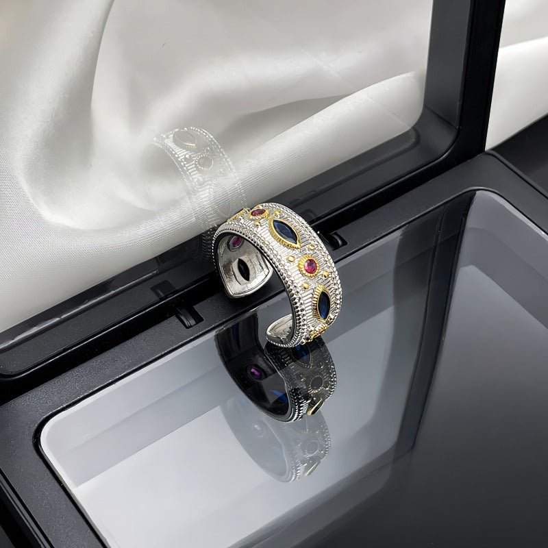 S925 Sterlingsølv justerbar Åben Ring – Vintage Italiensk Design - Lilla Villa