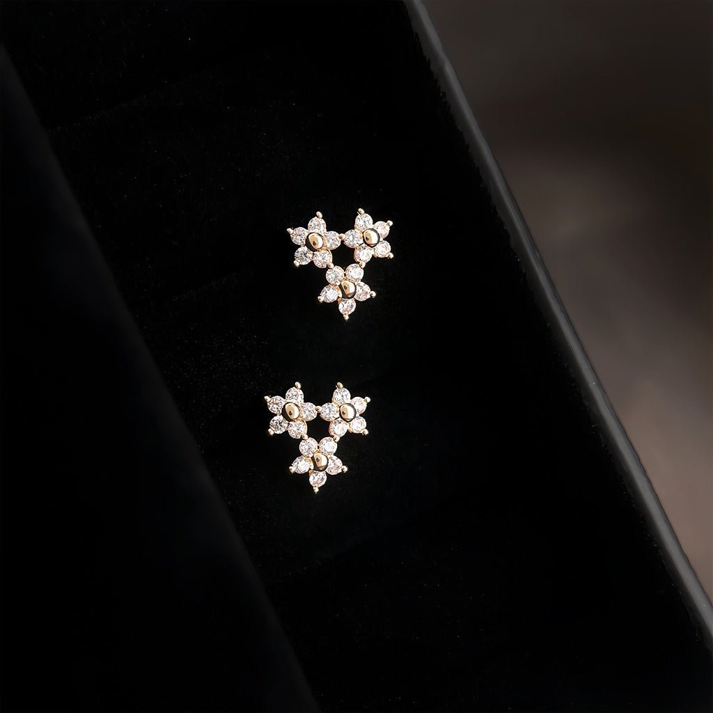 Små Stjerne Blomster Øreringe – 18K Forgyldt & S925 Sølvnål - Lilla Villa