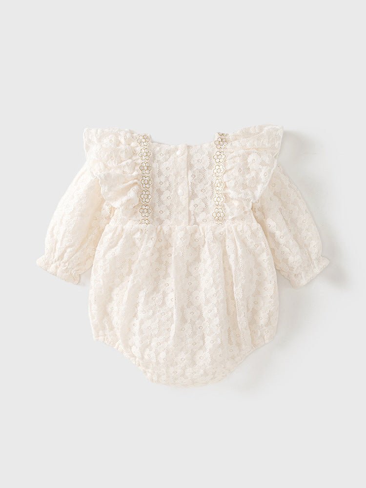 Smuk baby body med blonder og hatte(0 - 18 mdr.) - Lilla Villa