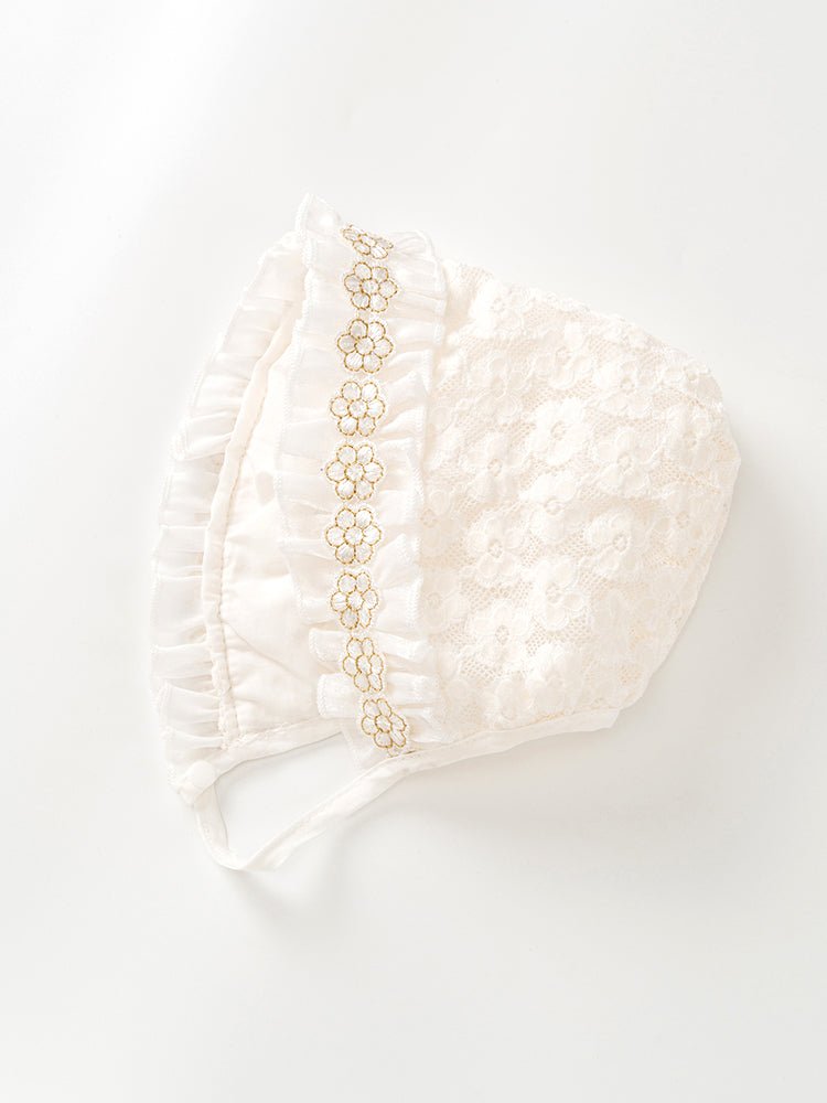 Smuk baby body med blonder og hatte(0 - 18 mdr.) - Lilla Villa