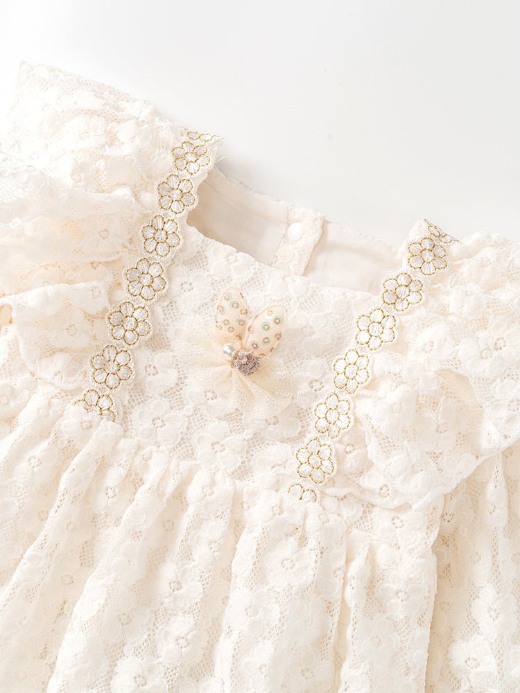 Smuk baby body med blonder og hatte(0 - 18 mdr.) - Lilla Villa
