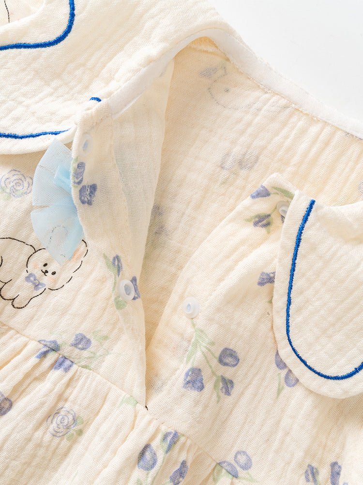 Søde baby body med blomstermønster og hårbånd (0 - 18 mdr.) - Lilla Villa