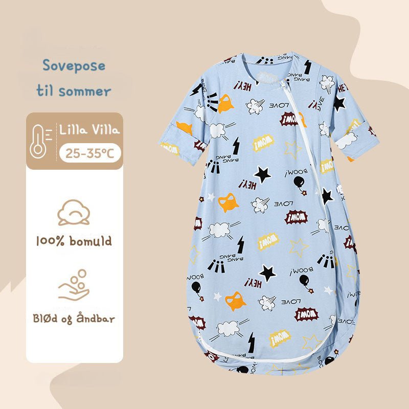Sovepose til sommer 25 - 35°C til baby/børn(Str.9mdr. - 6år) - superpower - Lilla Villa