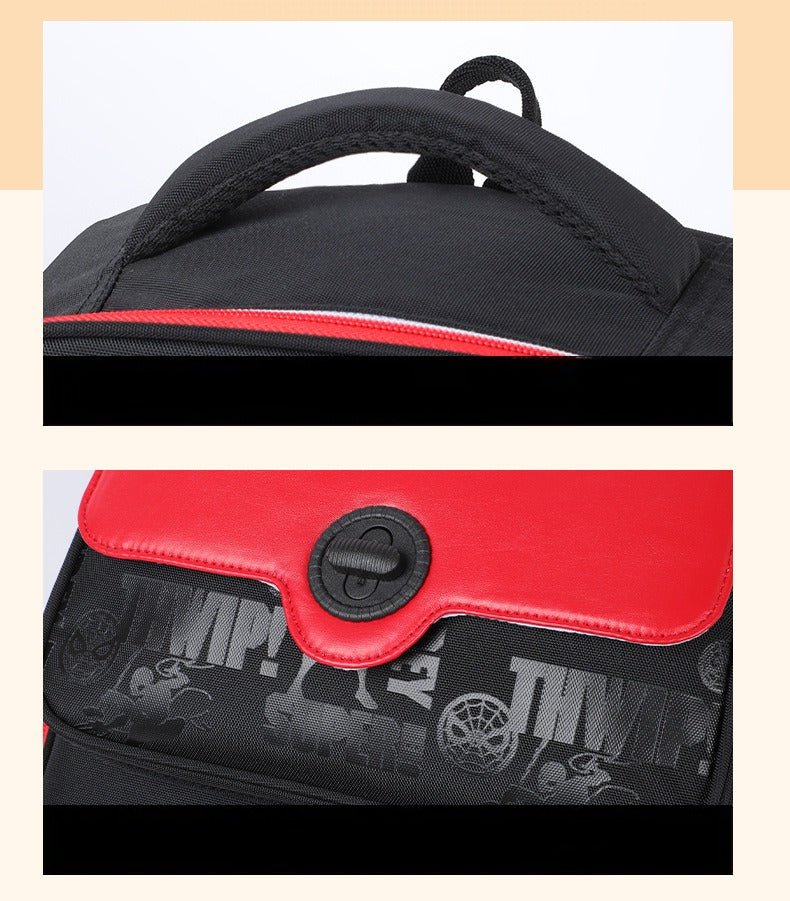 Stor børnerygsæk/skoletaske med sejt action - inspireret design (40x29x17cm) - Lilla Villa