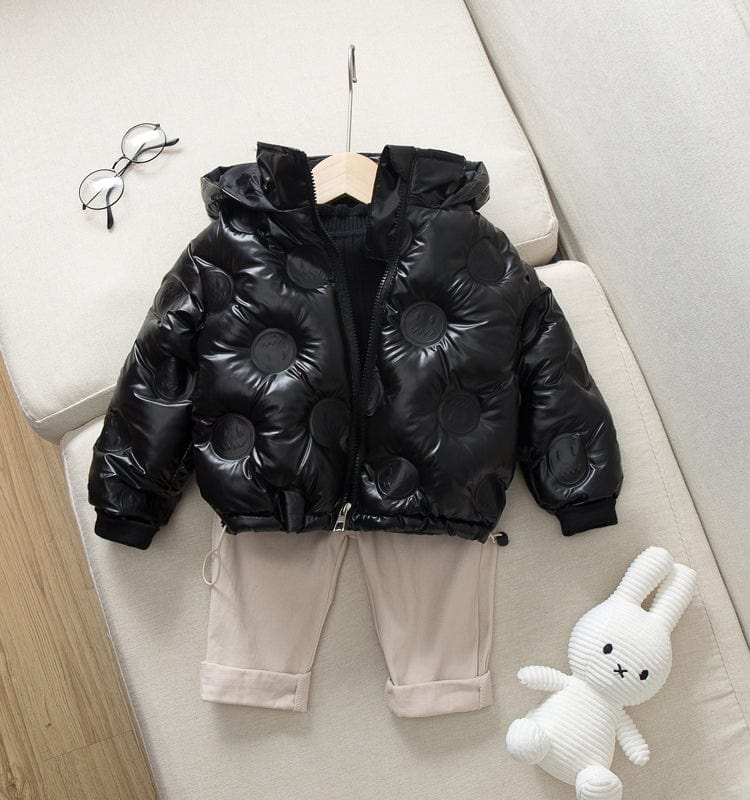 Vandtæt vinter dunjakke(90% hvide andedun og 10% fjer) til børn - sort - Lilla Villa