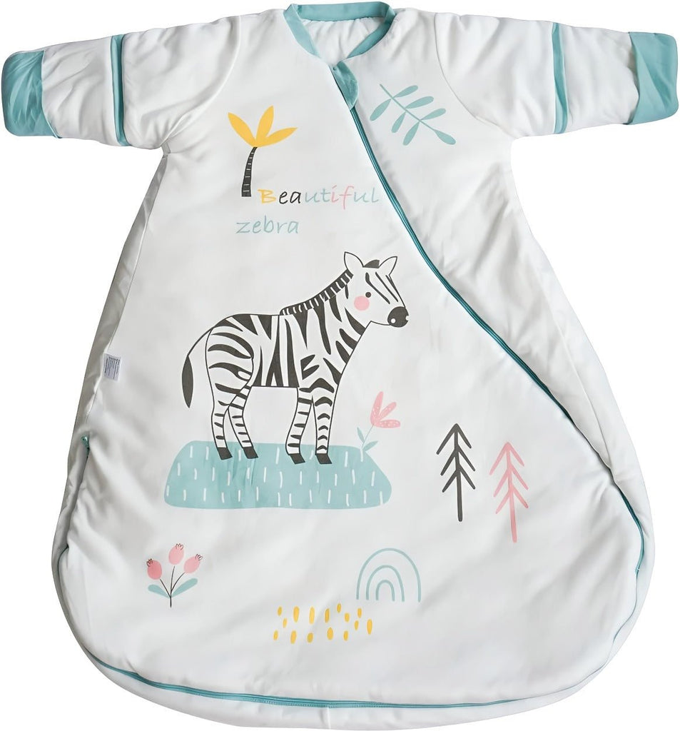 Varm sovepose til 15 - 20°C til baby (str.: 0 - 18 mdr.) med aftagelige ærmer – zebra - Lilla Villa