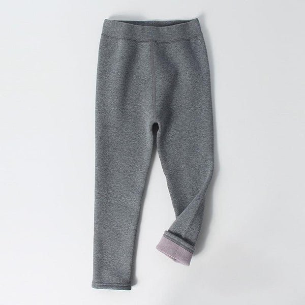 Basic fleece gray leggings for children