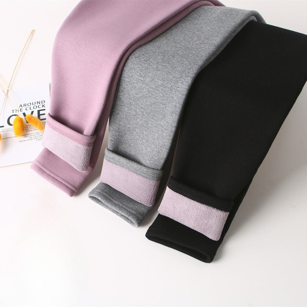Basic fleece leggings lilla til børn - Lilla Villa