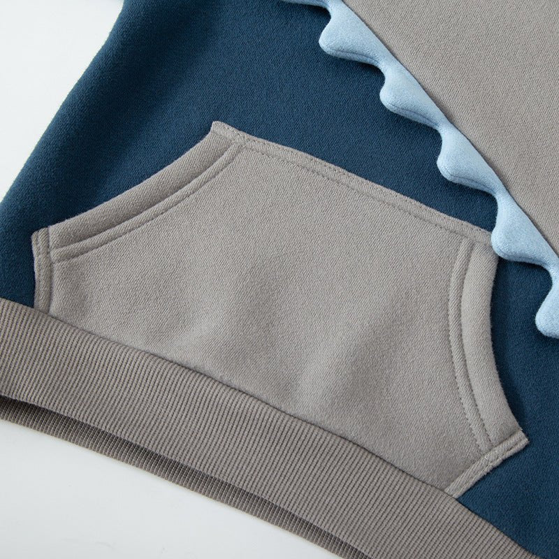 Dinosaurus fleece sweatshirt blå til drenge - Lilla Villa