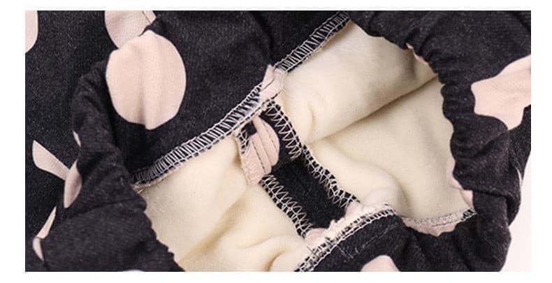 Ekstra varm sort fleece sweatpants/joggingbukser/joggers med hvide prikker til børn - Lilla Villa