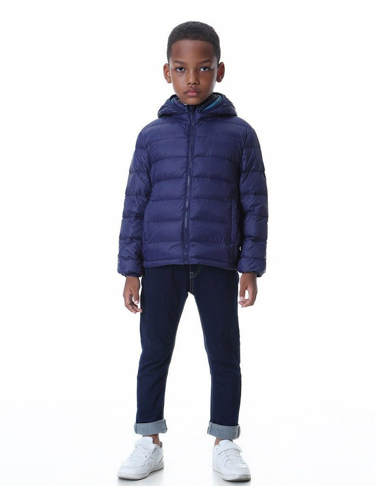 Ultra light down jacket/overgangsjakke(90% hvide andedun) til børn mørkeblå - Lilla Villa